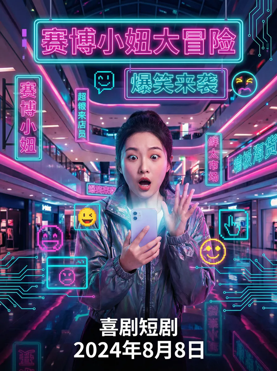佳丽影院 搞笑喜剧短剧 - 赛博小妞大冒险海报